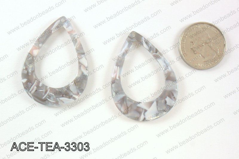 Acetate teardrop pendants 33x45mm ACE-TEA-3303