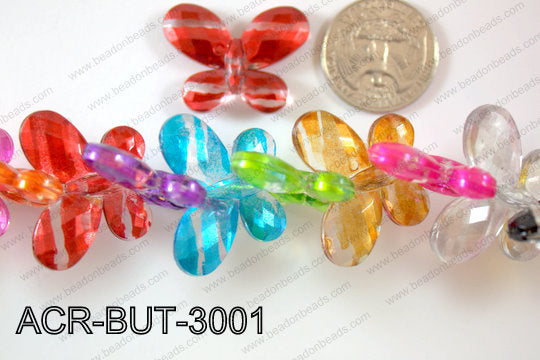 Acrylic Butterfly Multicolor 23x30mm ACR-BUT-3001