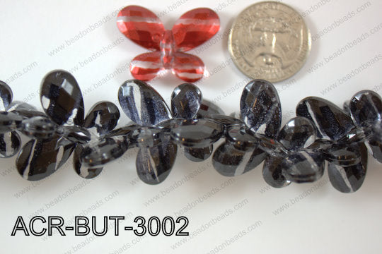 Acrylic Butterfly Black 23x30mm ACR-BUT-3002