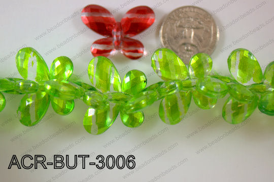 Acrylic Butterfly Green 23x30mm ACR-BUT-3006