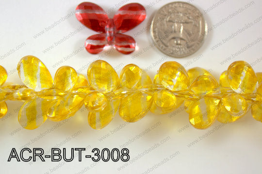 Acrylic Butterfly Yellow 23x30mm ACR-BUT-3008