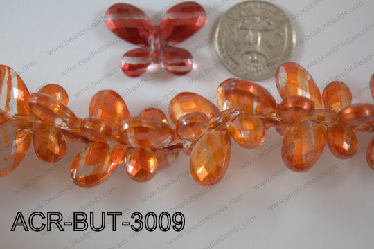Acrylic Butterfly Orange 23x30mm ACR-BUT-3009