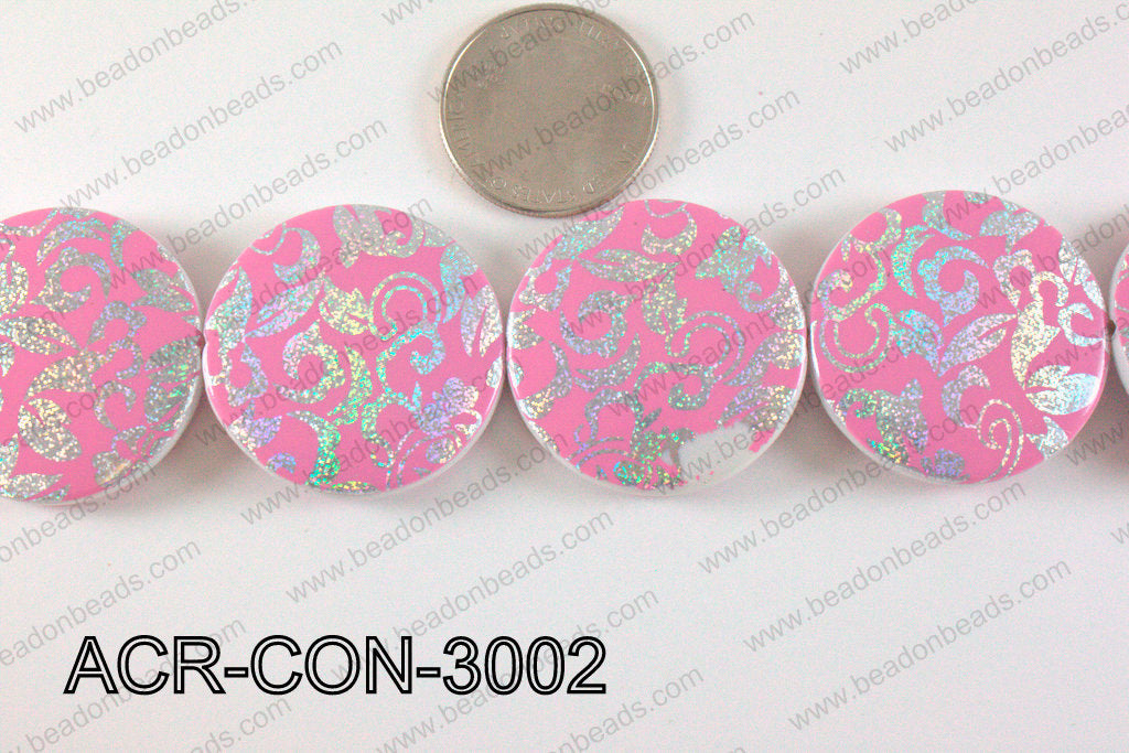 Acrylic Coin Light Pink 30mm ACR-CON-3002