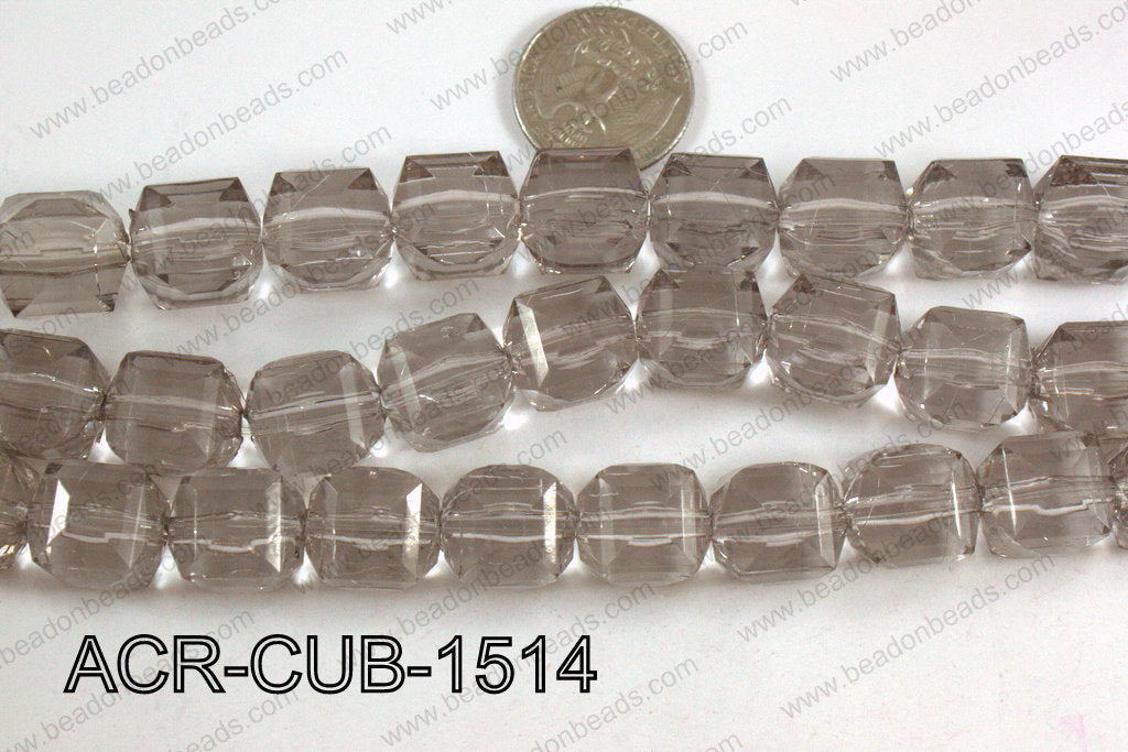 Acrylic Cube Plat Surface Grey 15mm ACR-CUB-1514