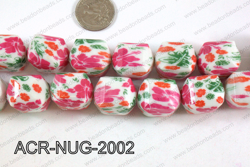 Acrylic Cube Faceted 20mm pink ACR-CUB-2002