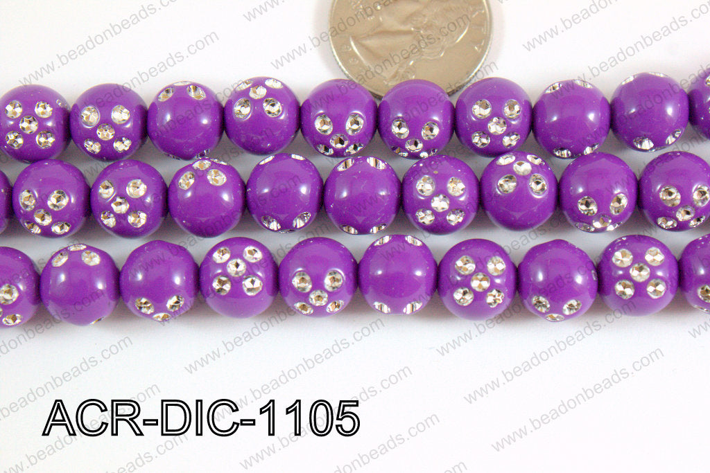 Acrylic Dice Round 11mm purple ACR-DIC-1105