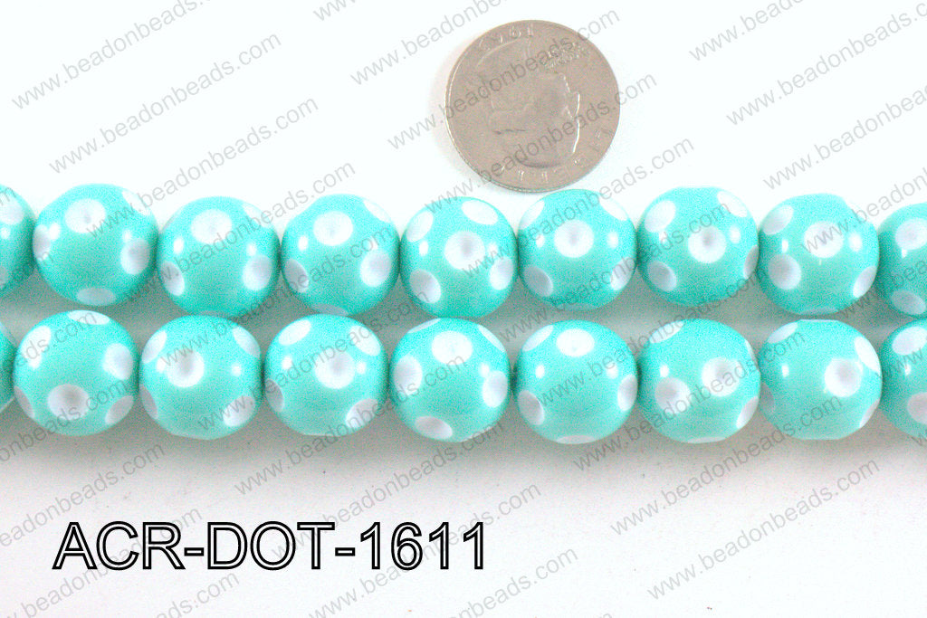 Acrylic Dot Gumball Mint 16mm ACR-DOT-1611