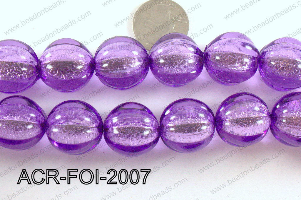 Acrylic Foil Round Purple 20mm ACR-FOI-2007