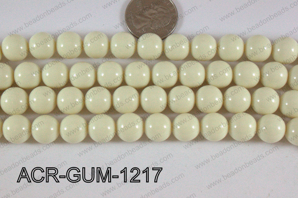 Acrylic Gum Ball Cream 12mm ACR-GUM-1217