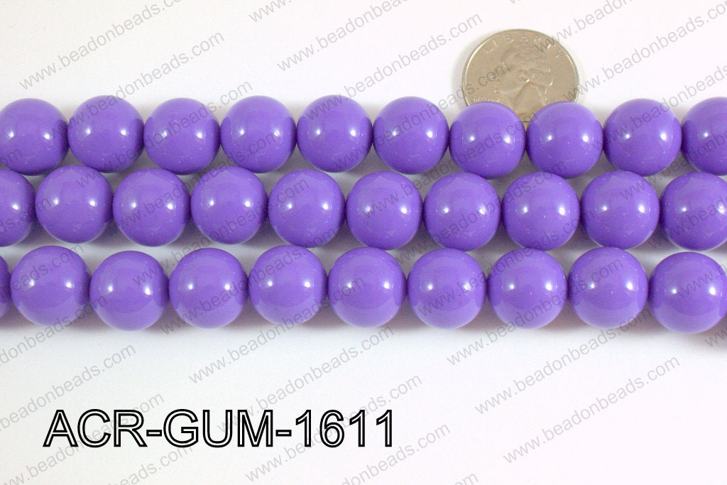 Acrylic Gumball beads light purple 16mm ACR-GUM-1611