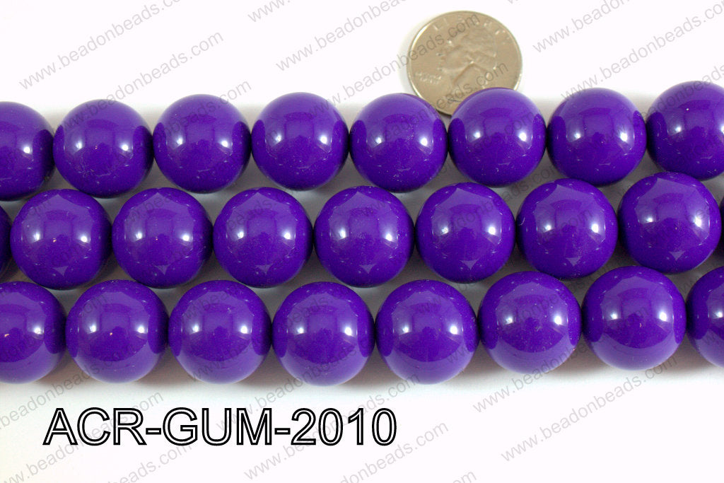 Acrylic Gumball beads Purple 20mm ACR-GUM-2010