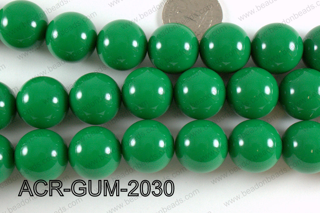 Acrylic Gum Ball Green 20mm ACR-GUM-2030