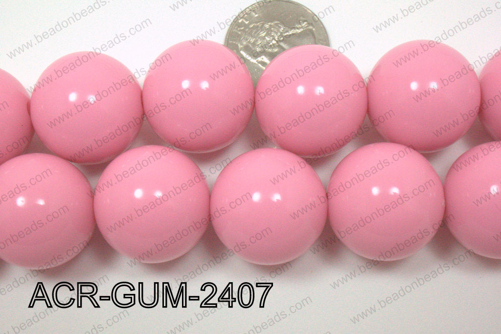 Acrylic Gumball Round Light Pink 24mm ACR-GUM-2407