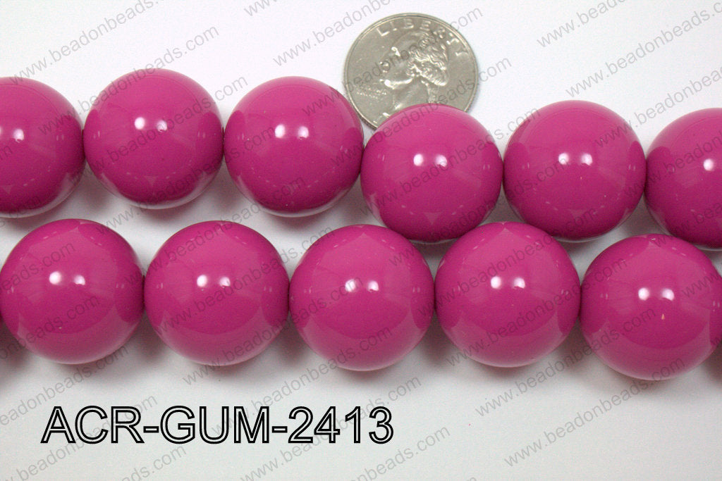 Acrylic Gumball Round Dark Pink 24mm ACR-GUM-2413