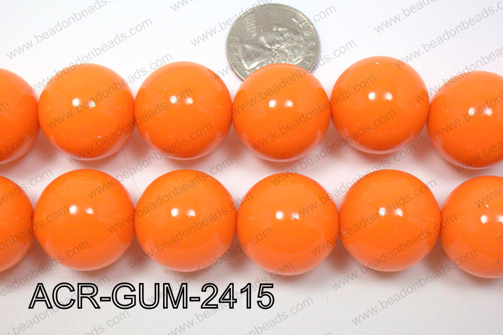 Acrylic Gumball Round Orange 24mm ACR-GUM-2415