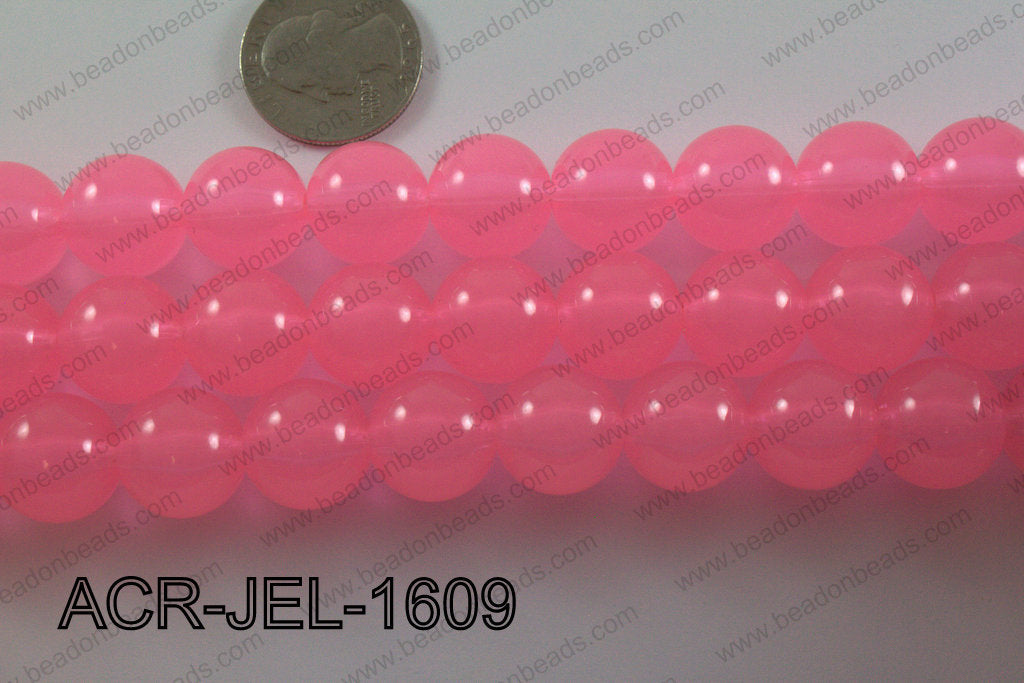 Acrylic Jelly Gumball Round 16mm, Light Pink ACR-JEL-1609