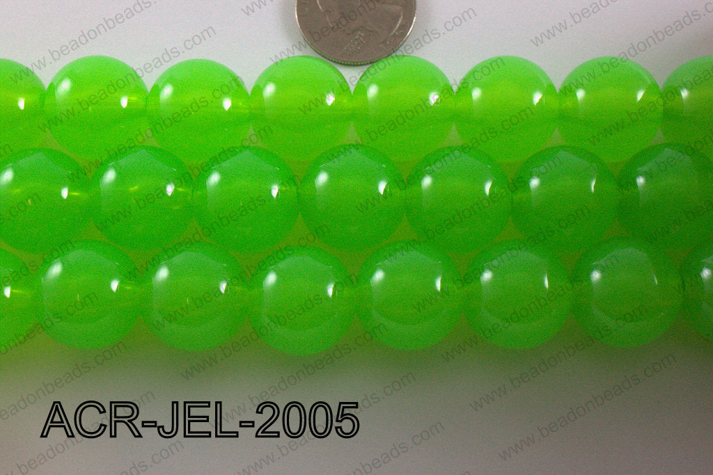 Acrylic Jelly Gumball Round, Lime 20mm ACR-JEL-2005