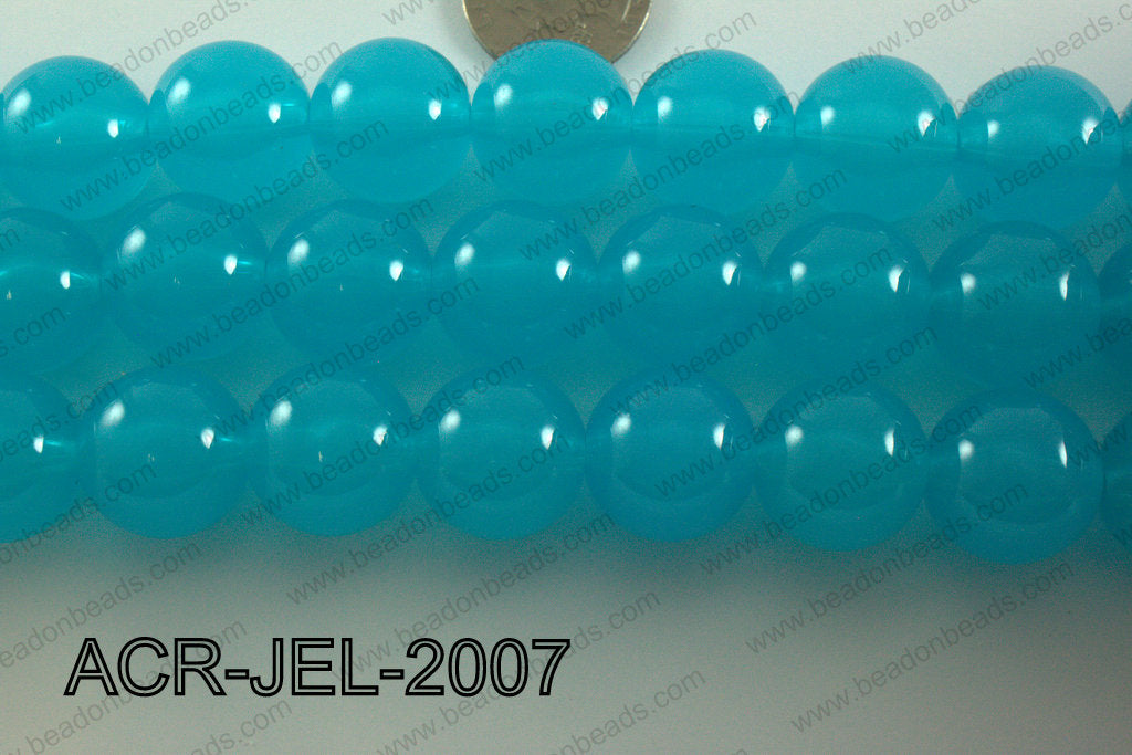 Acrylic Jelly Gumball Round, Blue 20mm ACR-JEL-2007