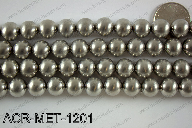 Acrylic metallic coated beads 12mm ACR-MET-1201