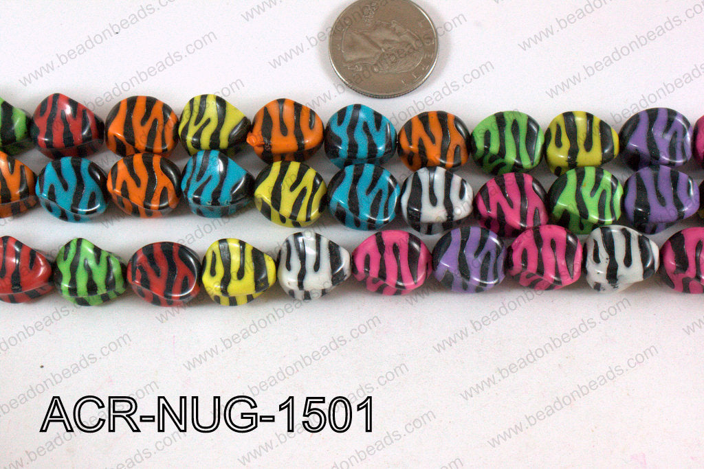 Acrylic Nugget Multicolor 15mm ACR-NUG-1501