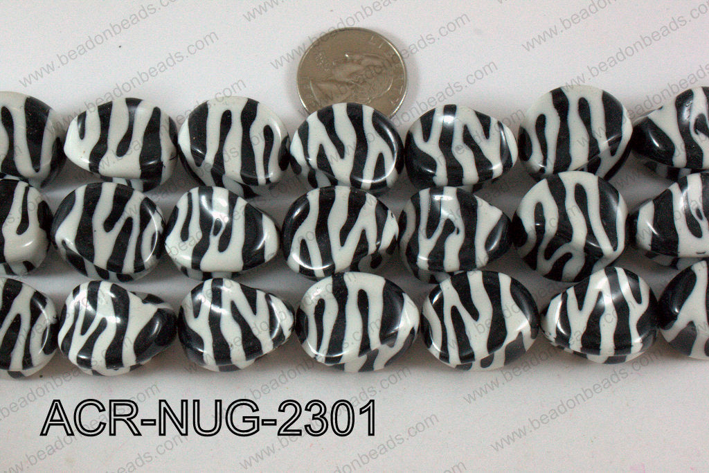 Acrylic Nugget White 23mm ACR-NUG-2301