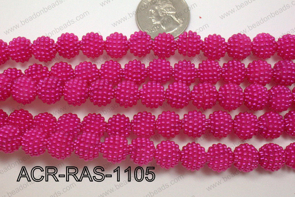 Acrylic Raspberry round Hot Pink 11mm ACR-RAS-1105