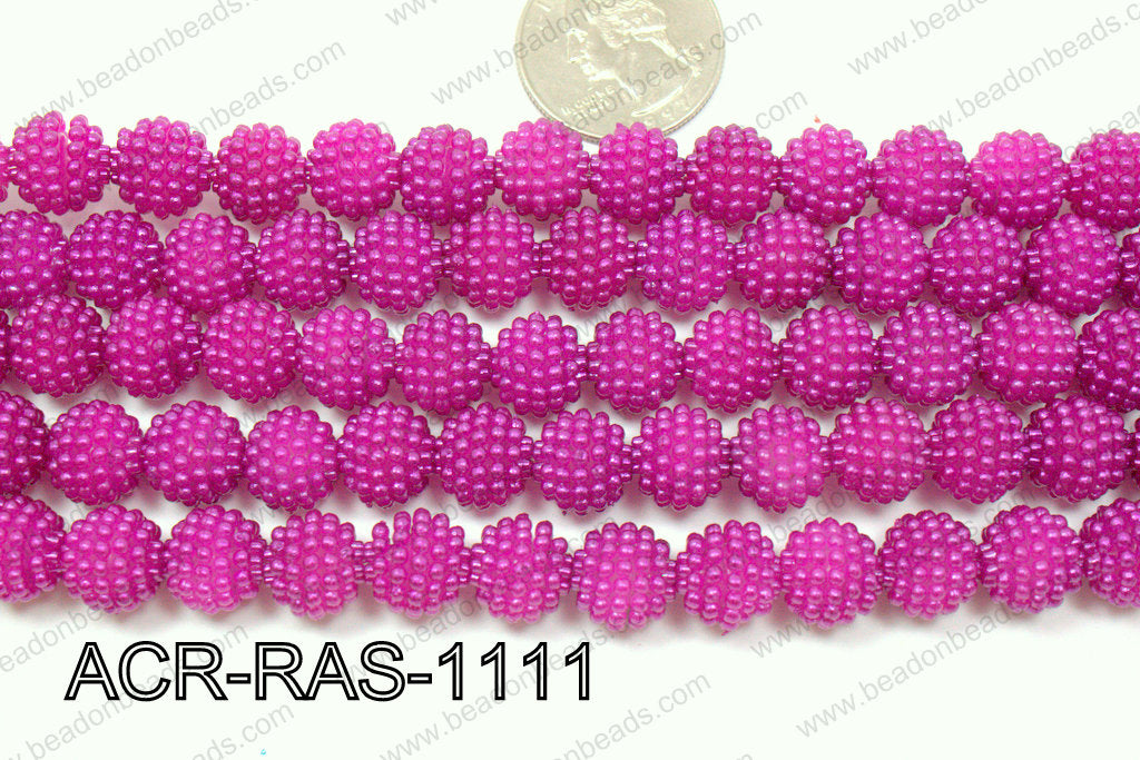 Acrylic Raspberry round Dark Purple 11mm ACR-RAS-1111