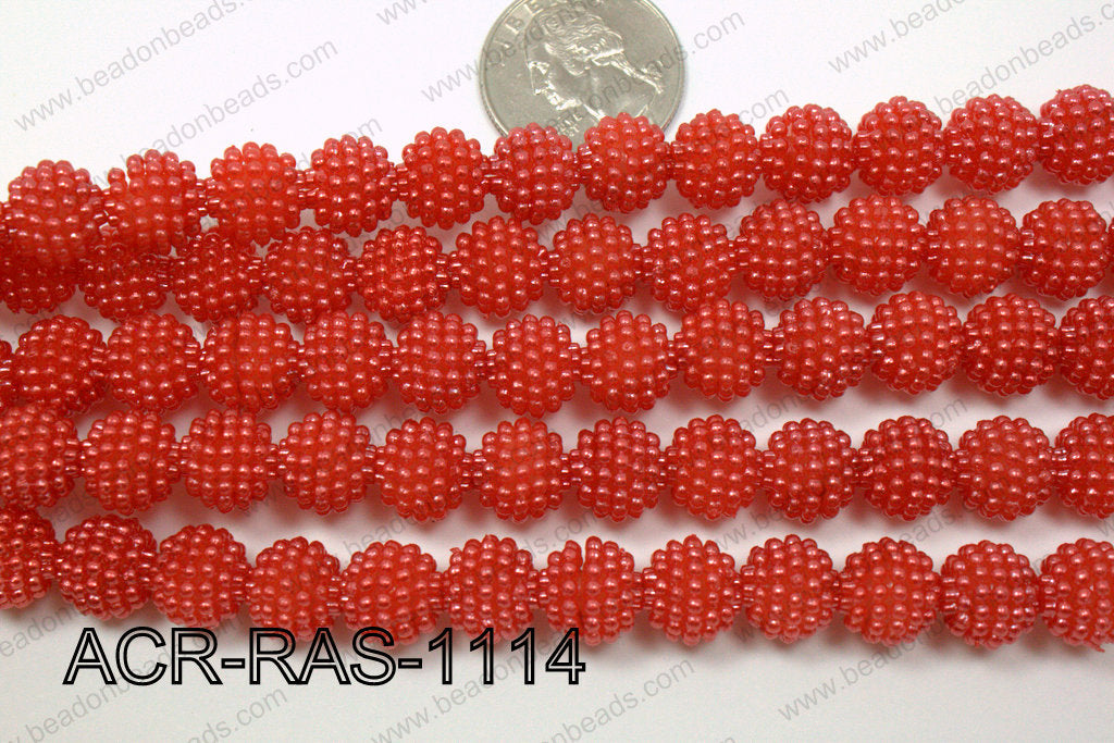 Acrylic Raspberry round Red 11mm ACR-RAS-1114