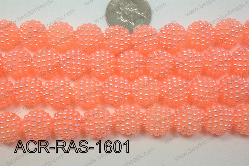 Acrylic Raspberry round Peach 14mm ACR-RAS-1601