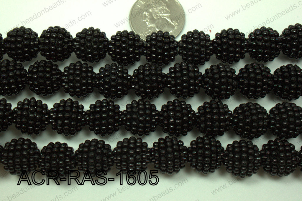 Acrylic Raspberry round Black 14mm ACR-RAS-1605