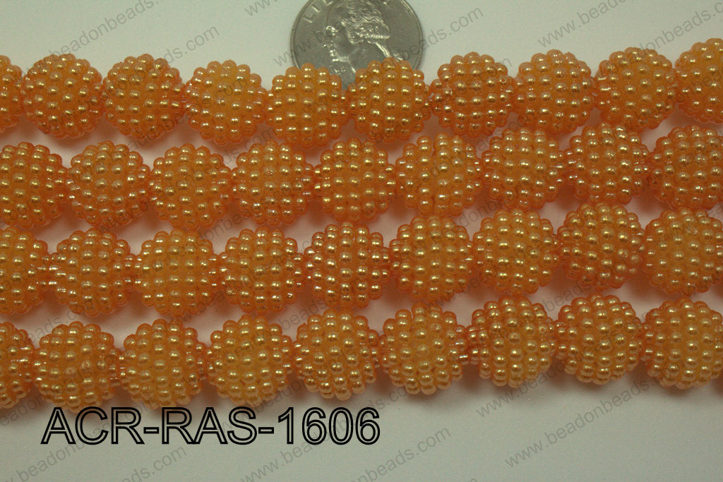 Acrylic Raspberry round Orange 14mm ACR-RAS-1606