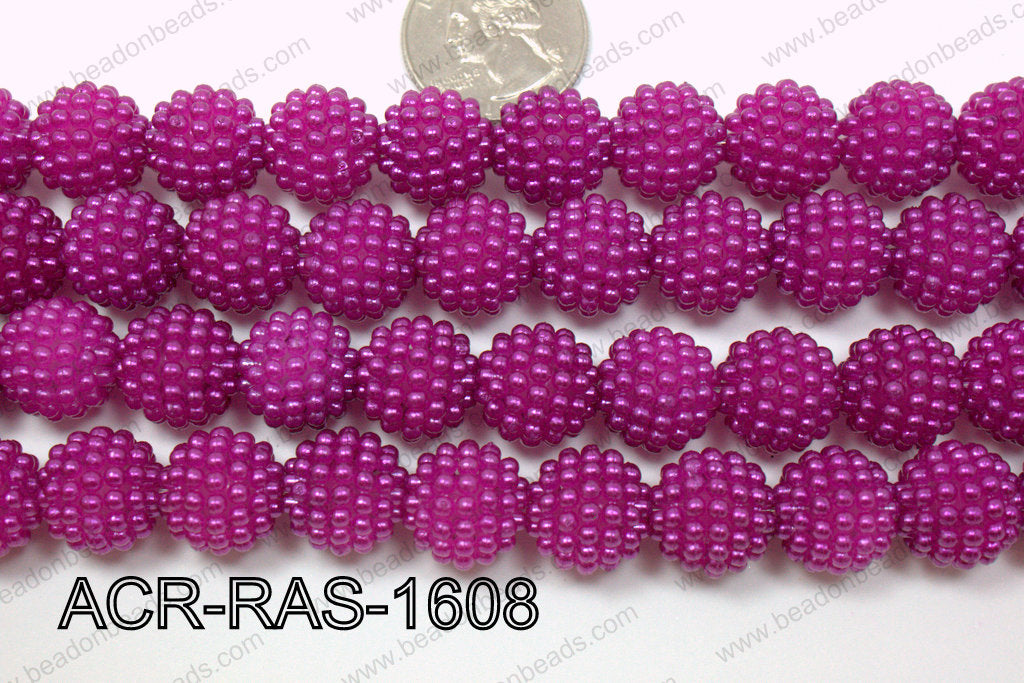 Acrylic Raspberry round Dark Purple 14mm ACR-RAS-1608