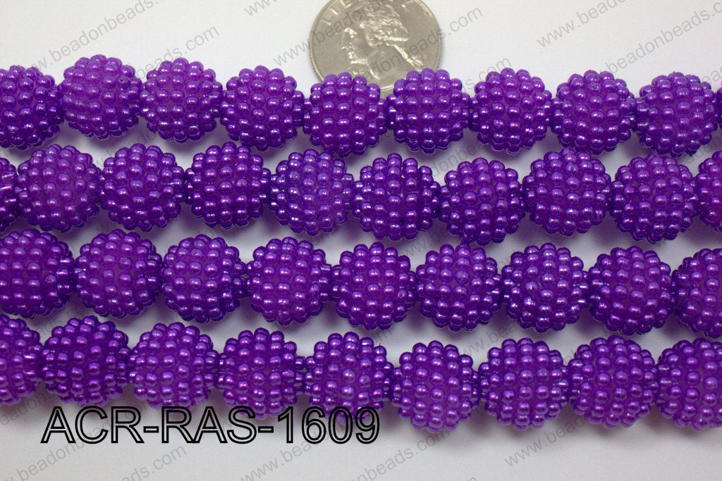 Acrylic Raspberry round Purple 14mm ACR-RAS-1609