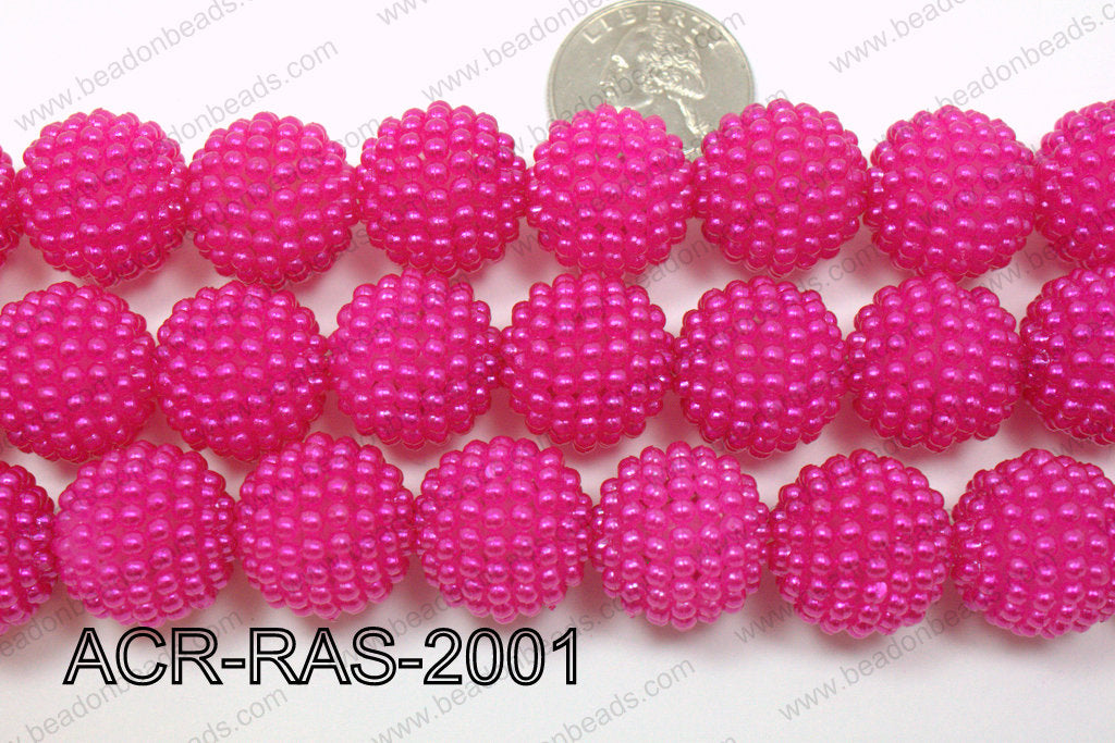 Acrylic Raspberry round Hot Pink 18mm ACR-RAS-2001