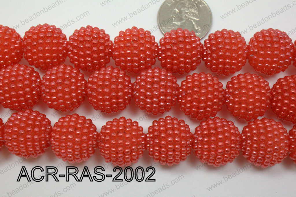Acrylic Raspberry round Red 18mm ACR-RAS-2002
