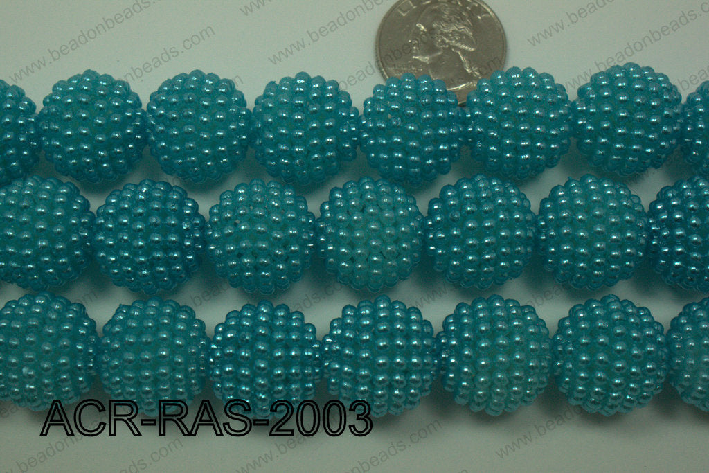 Acrylic Raspberry round Aqua 18mm ACR-RAS-2003