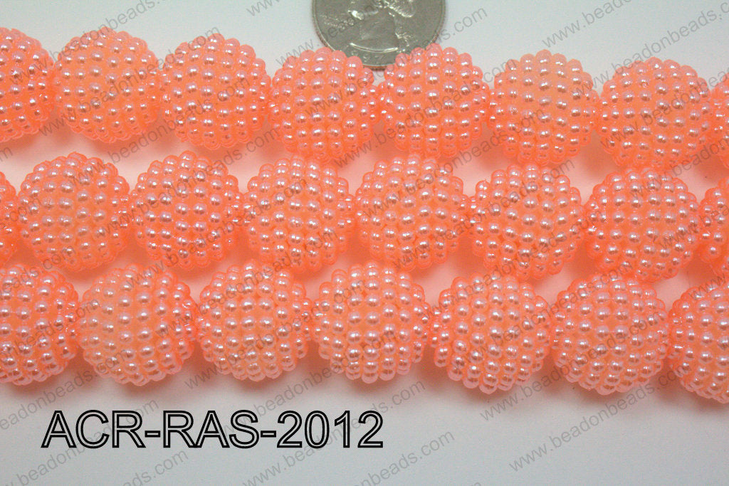 Acrylic Raspberry round Peach 18mm ACR-RAS-2012