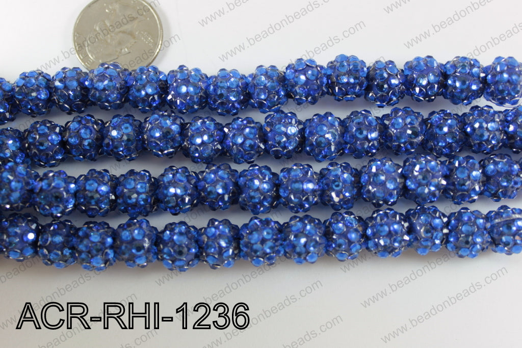 Acrylic Rhinestones Round 12mm blue ACR-RHI-1236