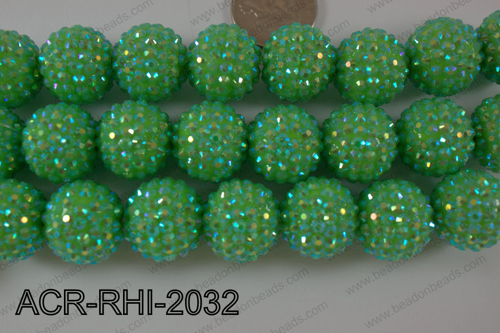 Acrylic Rhinestones Round 20mm green ACR-RHI-2032