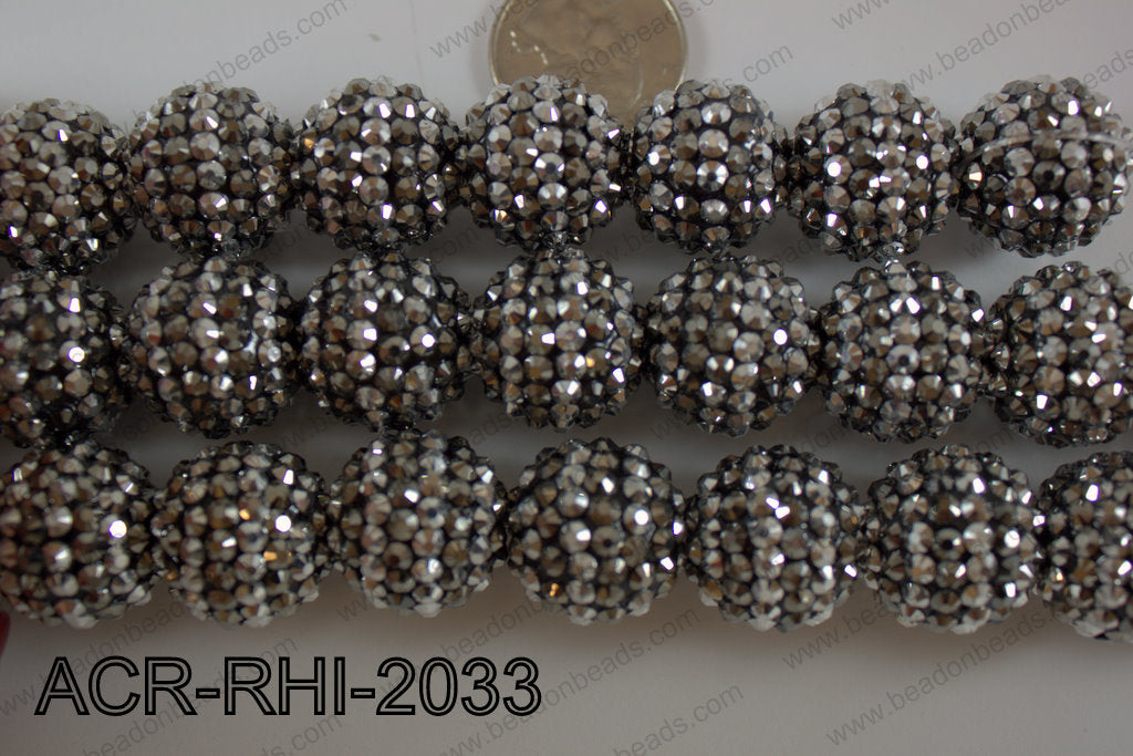 Acrylic Rhinestones Round 20mm silver/gunmetal ACR-RHI-2033