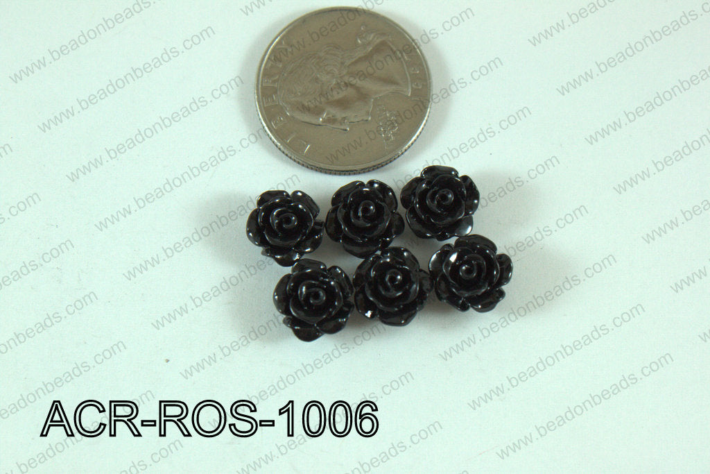 Acrylic Rose Black 10mm ACR-ROS-1006