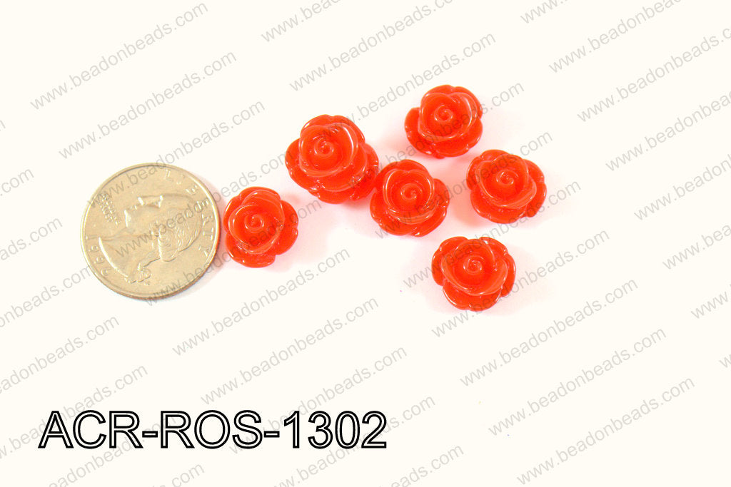 Acrylic Rose bead 13mm white ACR-ROS-1302