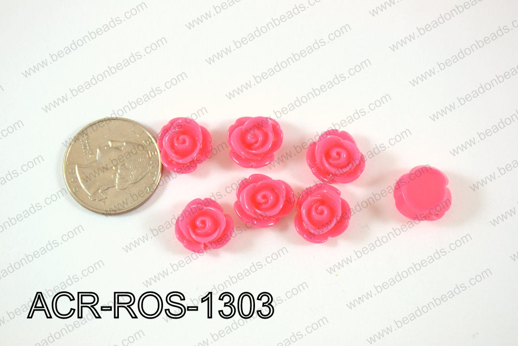 Acrylic Rose bead 13mm pink ACR-ROS-1303