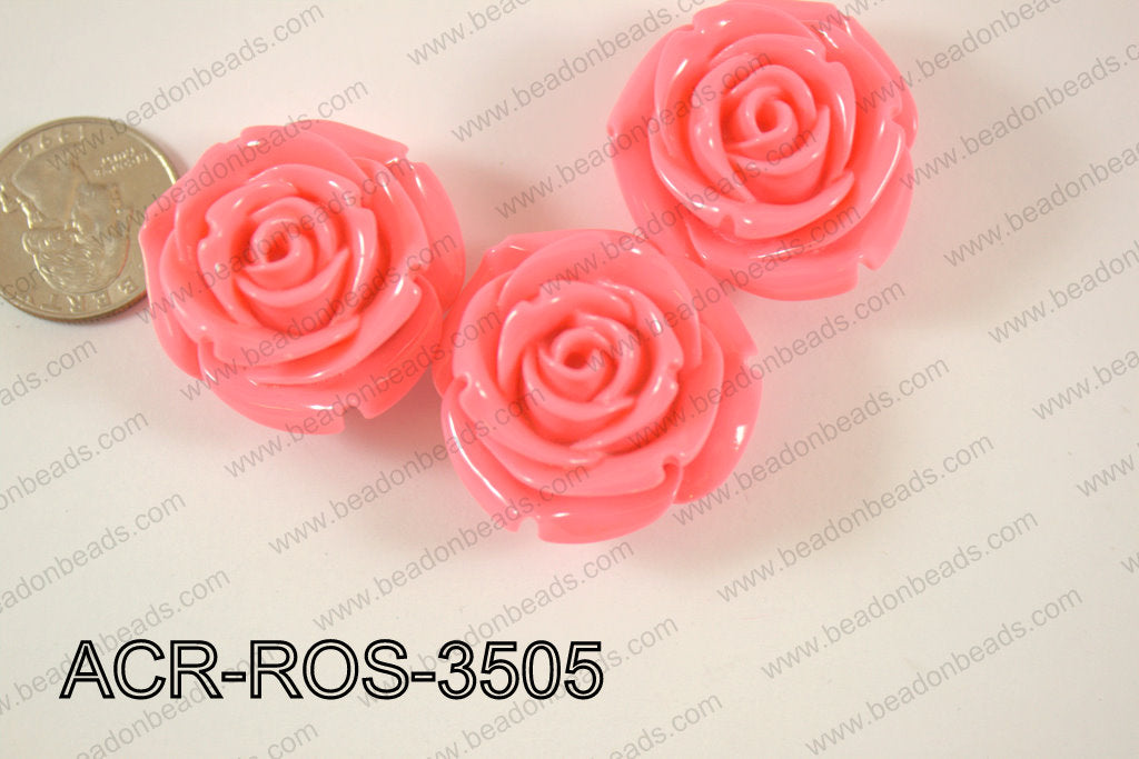 Acrylic Rose bead 35mm light pink ACR-ROS-3505