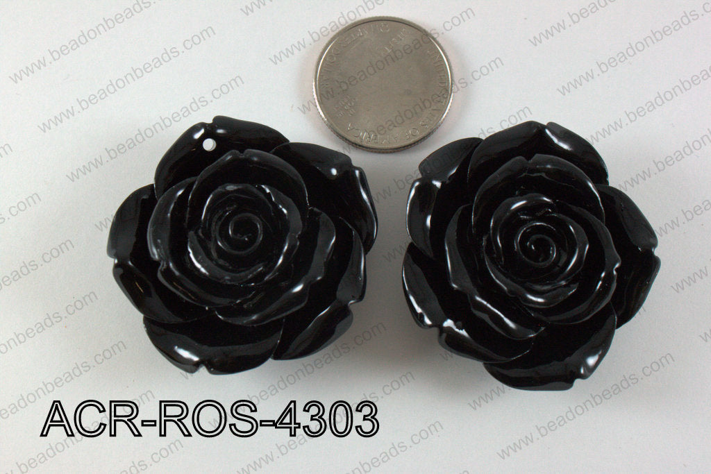 Acrylic Pendant Rose Black 43mm ACR-ROS-4303