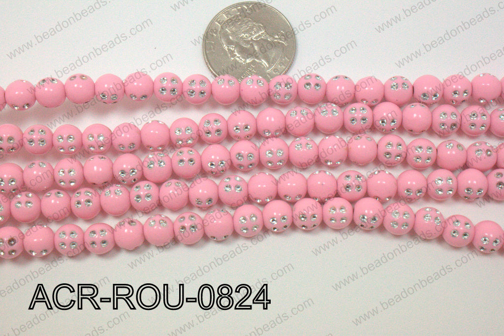 Acrylic Dice Round Light Pink 8mm ACR-ROU-0824