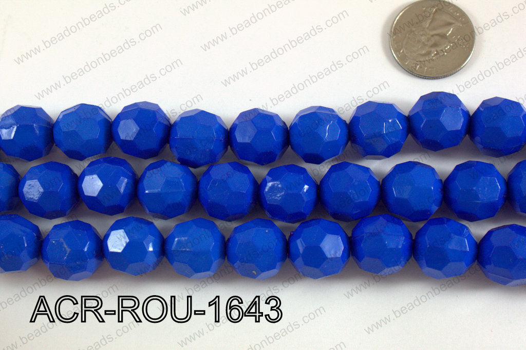 Acrylic Round faceted 16mm dark blue ACR-ROU-1643