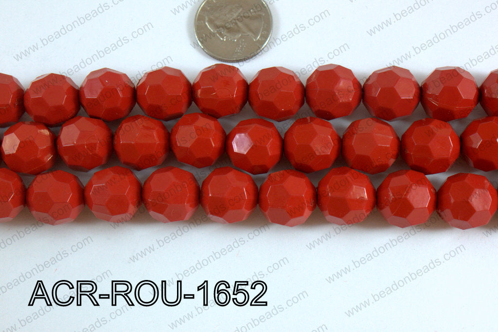 Acrylic Round faceted 16mm red ACR-ROU-1652
