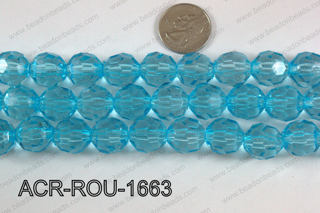 Acrylic Round faceted 16mm light blue ACR-ROU-1663