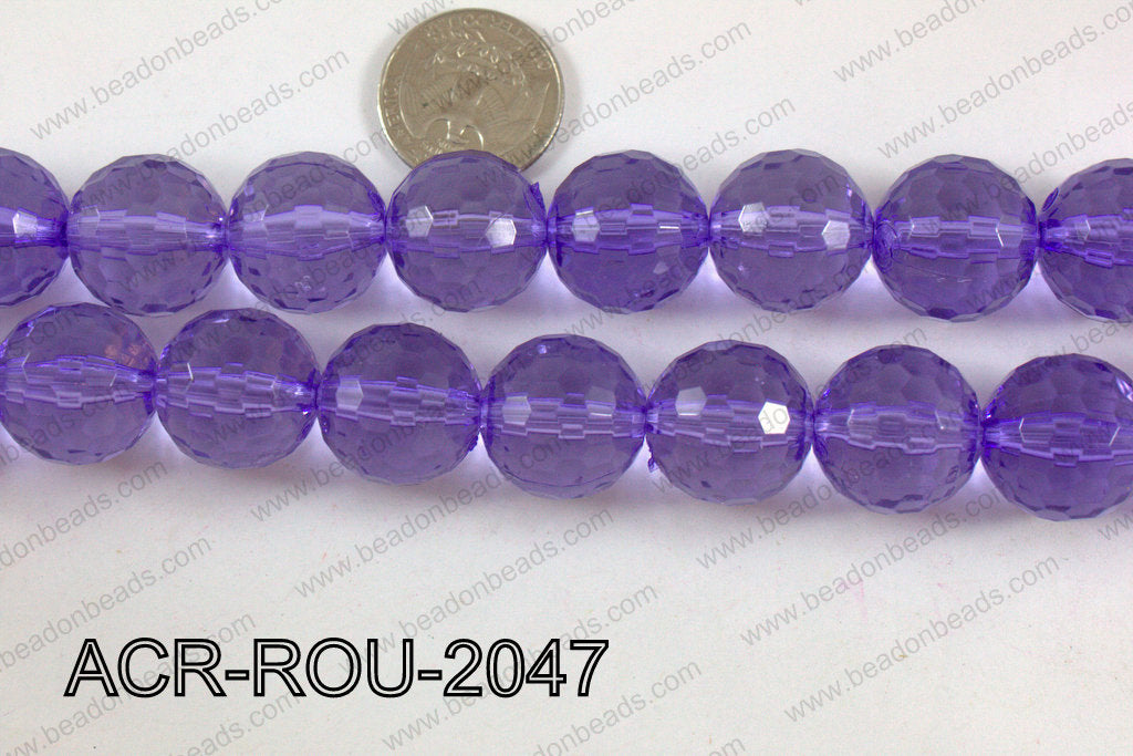 Acrylic Round 48cut faceted 20mm purple ACR-ROU-2047
